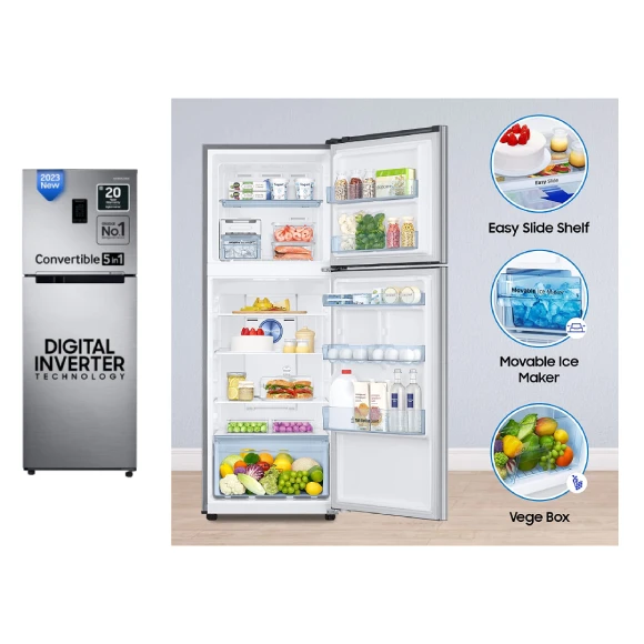 Samsung 322 L 2 Star Convertible 5In1, Digital Inverter Frost Free Double Door Refrigerator